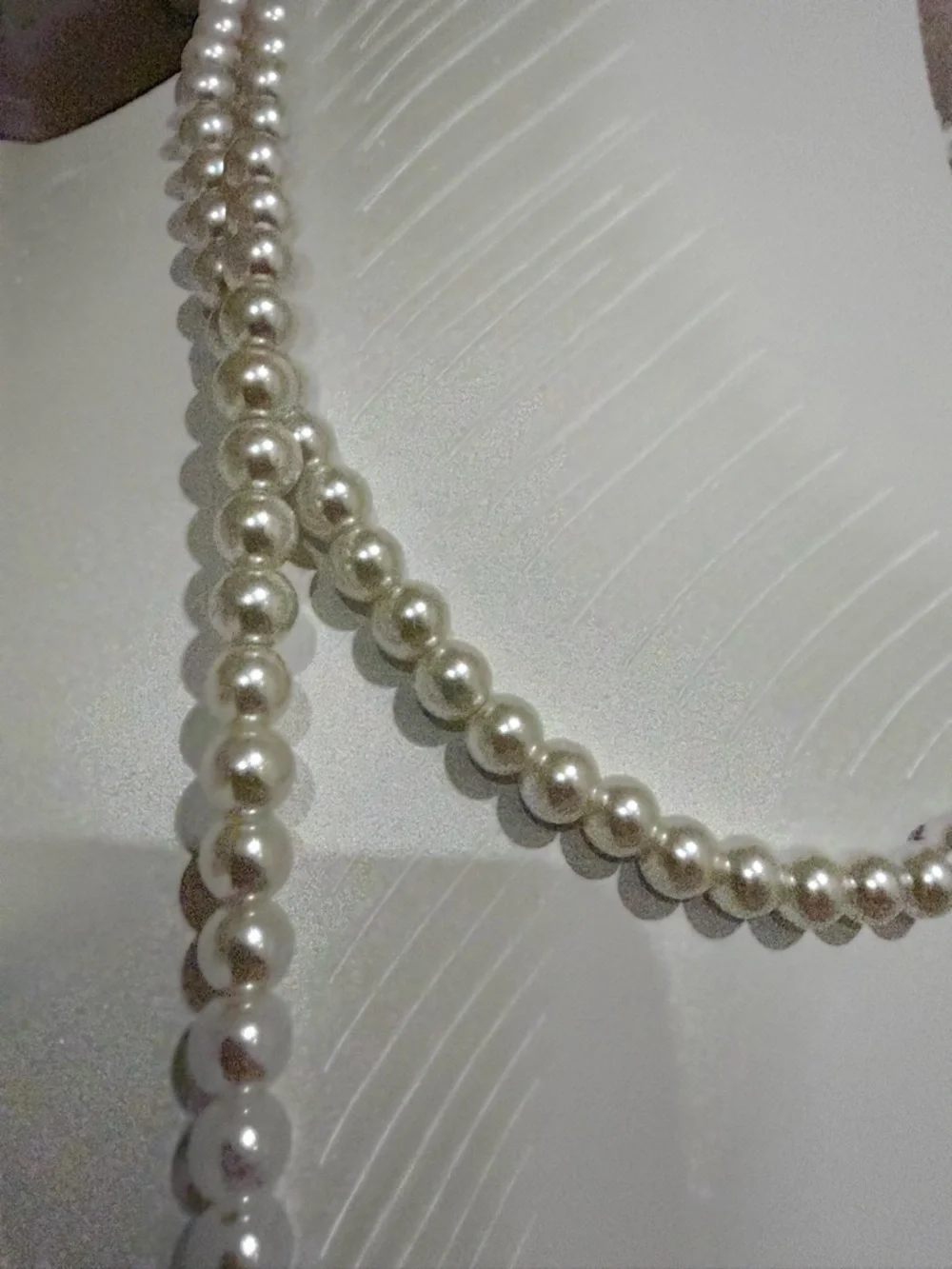 Extra Long Single Strand Faux Pearl Necklace - 60+ Inches